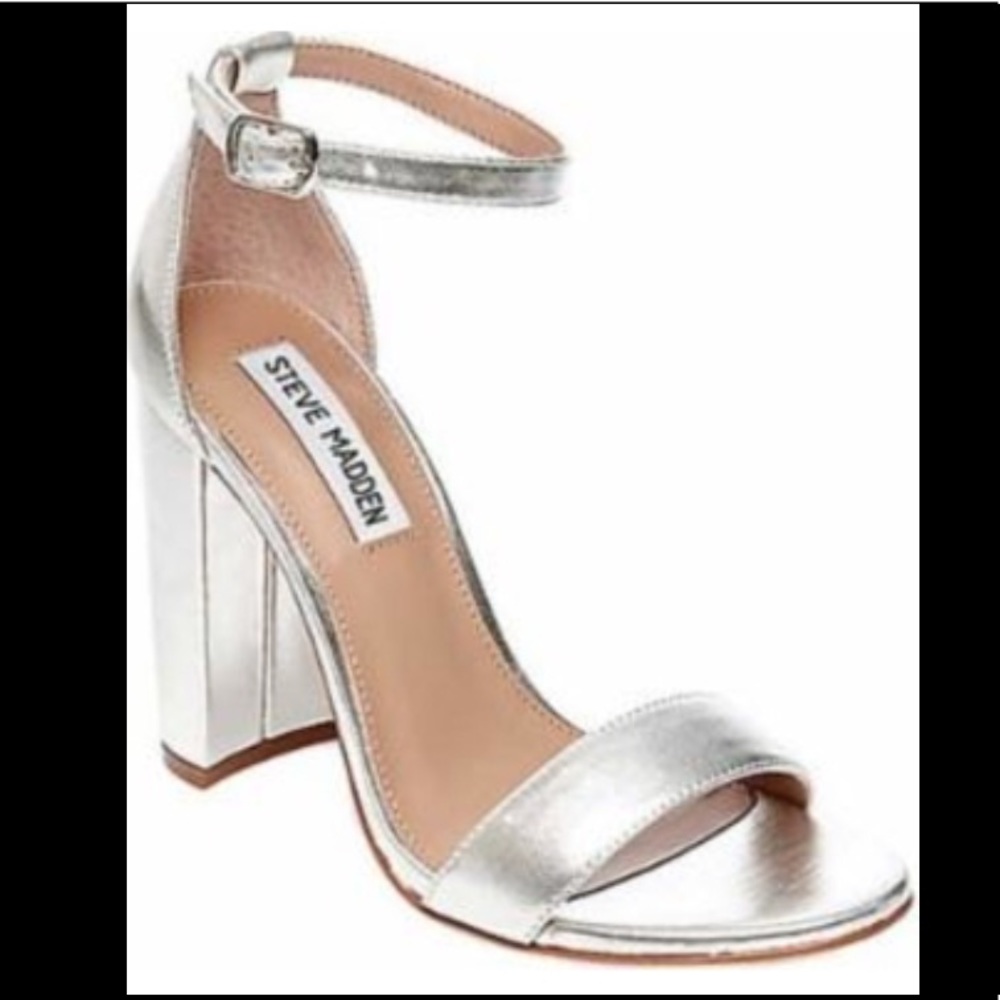 Steven Madden Silver Block Heels